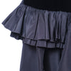 Secondhand Yves Saint laurent Black Velvet Dress with Ruffle Shoulders and High-Low Skirt - '80s