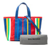 Secondhand Balenciaga Small Lambskin Striped Barbes East West Shopper Tote