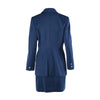 second hand State of Claude Montana Vintage Navy Blue Double-Breasted Skirt Suit- '80s