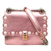 Fendi Mini Scalloped Metallic Studded Leather Kan I Crossbody Secondhand