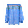second hand Yves Saint Laurent  Top And Blue Floral Silk Skirt Set