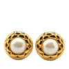 Secondhand Chanel Gold Plated Faux Pearl Clip On Earrings