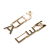 Chanel Gold Plated CHA NEL Drop Push Back Earrings Secondhand