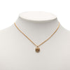 Dior Gold Plated Strass CD Round Pendant Necklace Secondhand