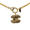 Secondhand Chanel Gold Plated CC Quilted Pendant Necklace