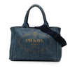 Prada Small Denim Canapa Logo Satchel Secondhand