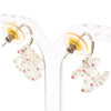 Chanel CC Gold Plated Strass Acrylic Drop Push Back Earrings Secondhand