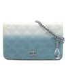Chanel CC Quilted Ombre Patent and Aged Calfskin Crystal Wallet On Chain Secondhand