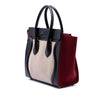 Celine Micro Tricolor Felt Wool and Calfskin Luggage Tote Secondhand