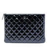 Chanel Medium Quilted Patent O Case Clutch Secondhand