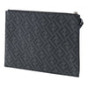 Fendi Zucca Coated Canvas FF 1974 Diagonal Logo Flat Pouch Secondhand