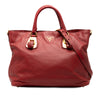 Prada Soft Calfskin Open Convertible Shopping Tote Secondhand