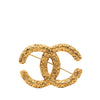 Chanel CC Gold Plated Baroque Embossed Brooch Secondhand