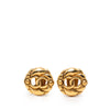 Chanel Gold Plated CC Round Clip On Earrings Secondhand