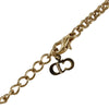Dior Gold Plated Strass CD Logo Pendant Necklace Secondhand
