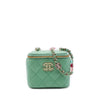 Chanel Mini Quilted Lambskin Resin Heart Vanity Case With Chain Secondhand