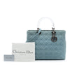 Dior Large Denim Cannage Acrylic Handles Lady Dior Secondhand