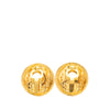 Chanel CC Gold Plated Round Clip On Earrings Secondhand