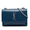 Saint Laurent Mini Croc Embossed Leather  Monogram Sunset Wallet on Chain Secondhand