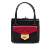 Prada Bicolor Saffiano Double Turn Lock Top Handle Bag Secondhand