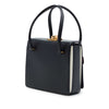 Prada Bicolor Saffiano Double Turn Lock Top Handle Bag Secondhand