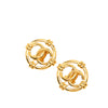 Chanel CC Gold Plated Round Clip On Earrings Secondhand