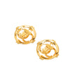 Chanel CC Gold Plated Round Clip On Earrings Secondhand