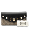 Gucci GG Supreme Pearl Studded Peony Long Wallet Secondhand