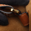 LOEWE Raffia Trimmed Leather Anagram Gate Bucket Bag Secondhand