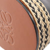 LOEWE Raffia Trimmed Leather Anagram Gate Bucket Bag Secondhand