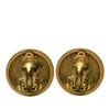 Chanel CC Gold Plated Round Clip On Earrings Secondhand