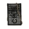 Chanel Tweed and PVC Phone Clutch with Chain Secondhand