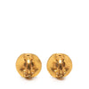 Chanel CC Gold Plated Round Clip On Earrings Secondhand