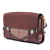 Burberry Leather and House Check Canvas Bridle Abbott Crossbody Secondhand