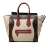 Celine Mini Tricolor Linen and Leather Luggage Tote Secondhand