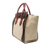 Celine Mini Tricolor Linen and Leather Luggage Tote Secondhand