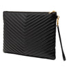 Saint Laurent Quilted Chevron Leather Monogram Document Holder Secondhand