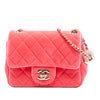 Chanel Mini Square Classic Velvet Pearl Crush Single Flap Secondhand