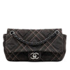 Secondhand Chanel Paris Edinburgh Medium Stitched Suede Saltire Single Flap