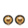 Chanel CC Resin and Brass Logo Print Clip On Earrings Secondhand