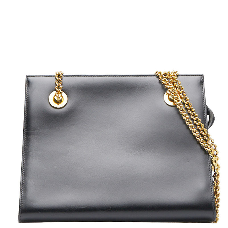 Leather Chain Shoulder Bag - '10s Second-hand