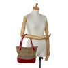 Haymarket Check Canvas & Leather Tote Bag - '10s Second-hand