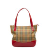 Haymarket Check Canvas & Leather Tote Bag - '10s Second-hand