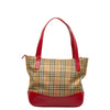 Haymarket Check Canvas & Leather Tote Bag - '10s Second-hand