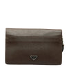 Saffiano Leather Clutch Bag - '10s Second-hand