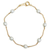 18K Faux Pearl Station Bracelet - '10s Second-hand