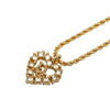 Rhinestone Heart Pendant Necklace - '10s Second-hand