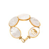Chanel Gold Plated CC Mother of Pearl Cuff Bracelet Secondhand