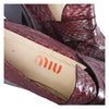 Secondhand Miu Miu Burgundy Python Leather Block Heel Penny Loafers