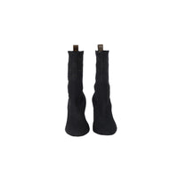 LOUIS VUITTON Monogram Stretch Fabric Silhouette Ankle Boots 36 Black  1084559